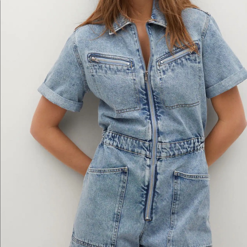 MANGO denim romper